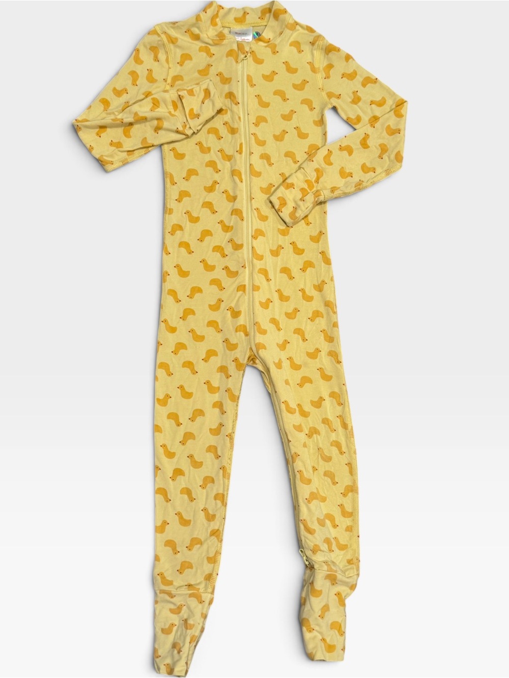 Hanna Andersson Yellow Duck Zip Sleeper 3T Baby TENCEL Modal Convertible Neutral